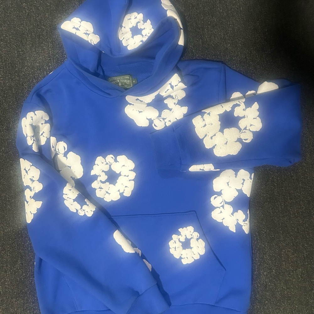 Royal Blue Denim Tears Cotton Wreath Hoodies